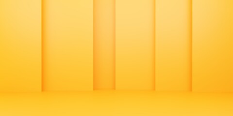 3d rendering of empty yellow orange abstract minimal background. Scene for advertising design, cosmetic ads, show, technology, food, banner, cream, fashion, kid, luxury. Illustration. Product display
