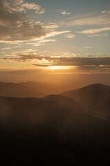 Fototapeta premium Sunset by the Craggy Pinnacle. In the Blue Ridge Parkway North Carolina.