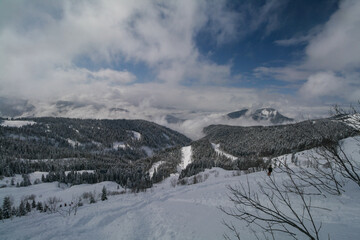 View of the Caucasus Mountains, Sochi, Russia.