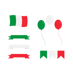 These Italian objects isolated on a white background.