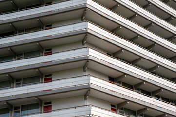 Close Up Of Balconies On The Kruitberg Flat At Amsterdam South east The Netherlands 19-6-2020