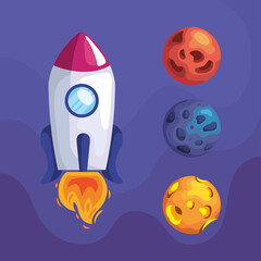 planets and rocket