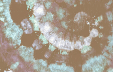 Tie Dye Pattern. Blue Batik Fabric. Cool
