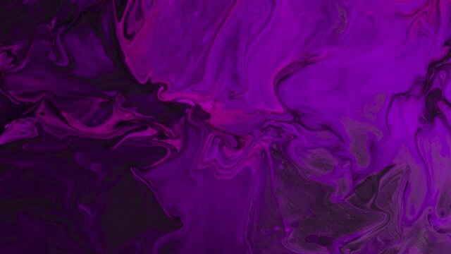 Black Purple Liquify Waves Stock Background. Abstract Marble Stone Movement Video