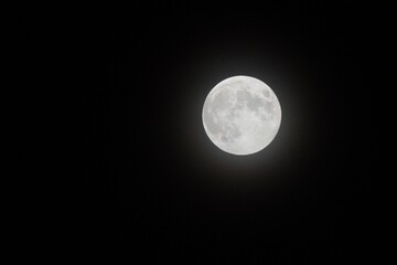 Full moon in the night. Full moon over sky. Full moon in the night sky. 
