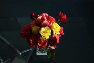Bunch of beautiful and colorful roses