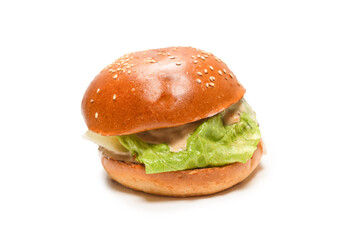 Hamburger isolated on a white background.