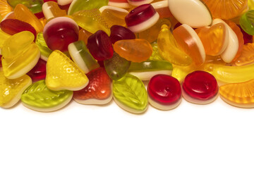 Assorted tasty gummy candies.