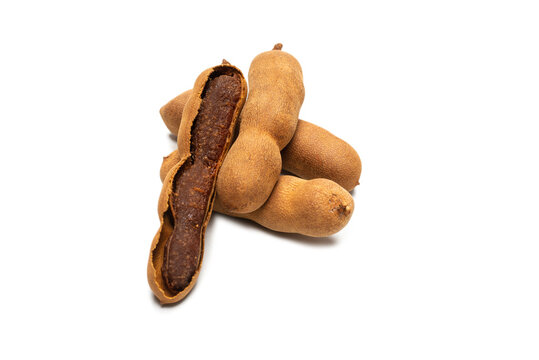 Sweet tamarind isolated on white background.