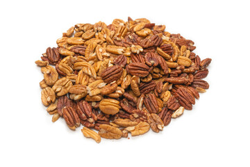 Pecan-nut isolated on white background.