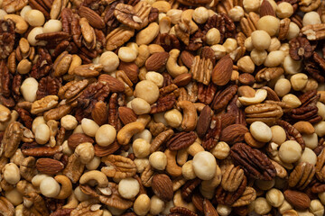 Mix of nuts as a background.