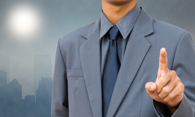 Business man black suit select concept human resource management.