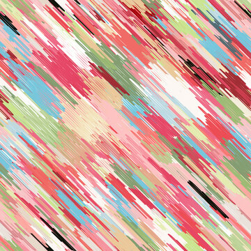 Vector seamless scribble pattern, colorful chaotic lines background.