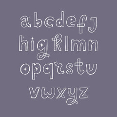 Hand drawn vector abc, font, 3D, alphabet
