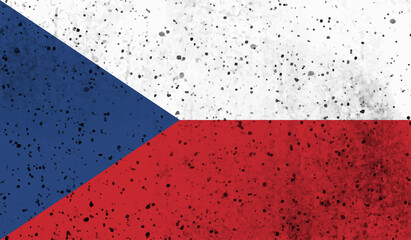 Grunge Czech Republic flag. Czech Republic flag with waving grunge texture.
