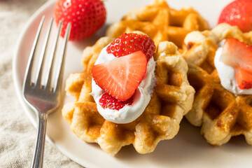 Homemade Sweet Belgian Sugar Waffles