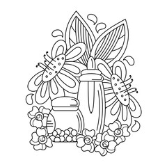 Coloring book. Beauty , eco-friendly natural cosmetics and skin care products. Body and face care.