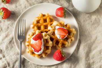 Homemade Sweet Belgian Sugar Waffles