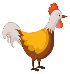 Cute Rooster animal cartoon stock illustration