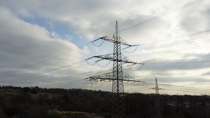Traversenbaustelle 220 /380 kV H&ouml;chstspannungsfreileitung Eiberg - Opladen in Velbert Birth