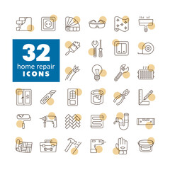 Set of building construction and home repair icons