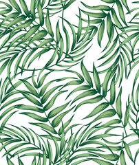 Tropical leaves vector pattern. summer botanical illustration for clothes, cover, print, illustration design. 