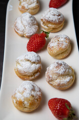Dessert, Pastry, cream puff with whipped cream