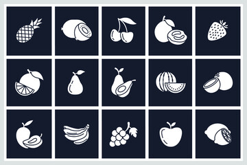 Set of Fruits icon. Fruits pack symbol template for graphic and web design collection logo vector illustration