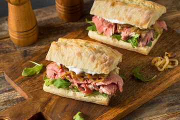 Homemade Prime Rib Sandwich Au Jus