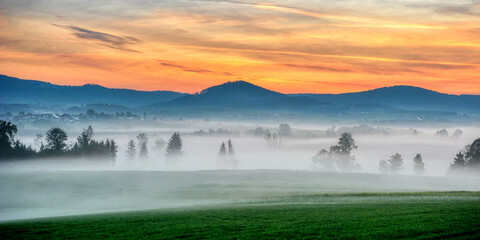 Nebel, Landschaft, Staffelberg, Sonnenaufgang