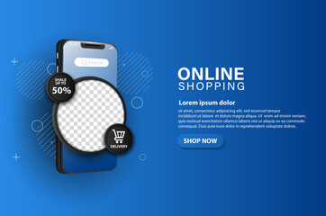 Online shopping concept sale, digital marketing on website and mobile application