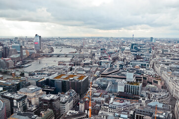Fototapeta premium LONDON, GREAT BRITAIN: Scenic aerial view of the cityscape from Sky Garden observation deck