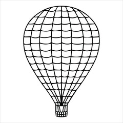 Vector illustration with a doodle style balloon with black outline.