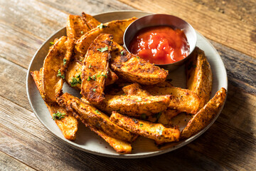 Homemade Spicy Oven Fried Potato Wedges