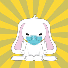 Bunny in face mask