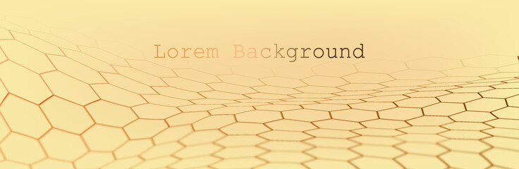 abstract white background with golden hexagons and shine. Luxury and modern background. Vector illustration