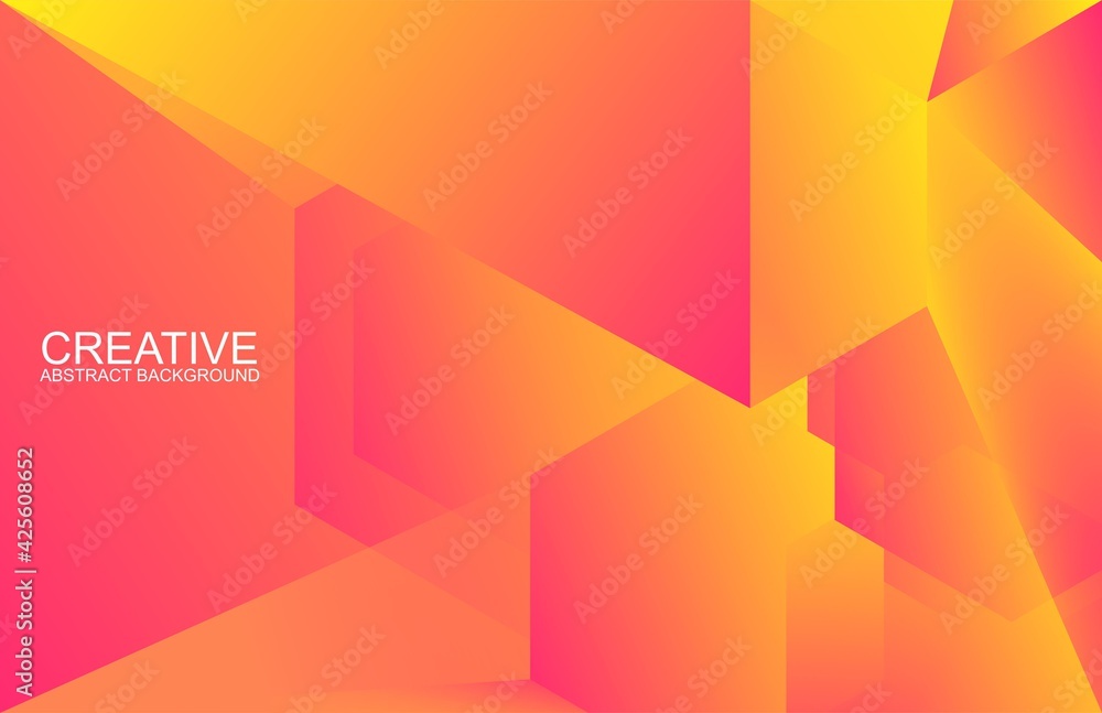 Poster abstract background minimalist bright red orange color gradient geometric shape