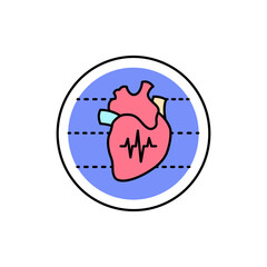 Cardiology color line icon. Pictogram for web page, mobile app