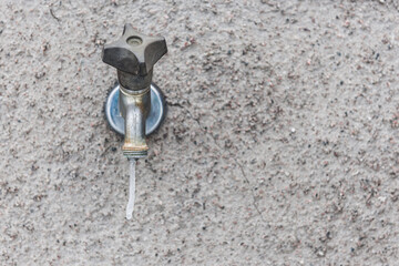 Frozen water tap on outside wal