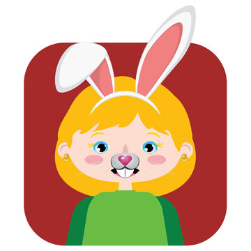 Girl in bunny ears