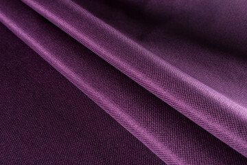 dense purple upholstery fabric, pleated drape