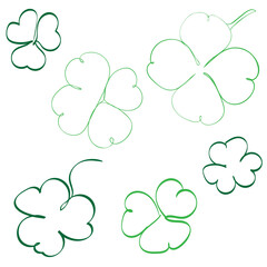 Obraz premium Shamrock leaves line art