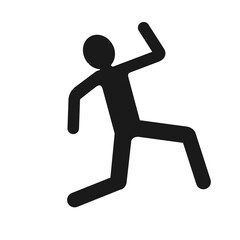 Dead body silhouette of murder victim for crime scene concept in vector icon