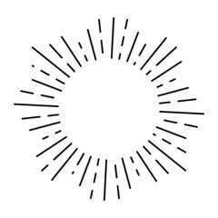 Sunburst or starburst cirlce frame in vector