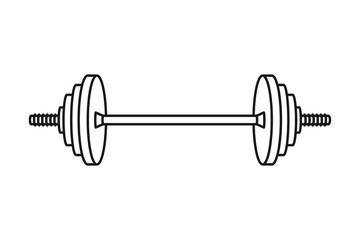 Weight training barbell for strength and fitness in vector icon