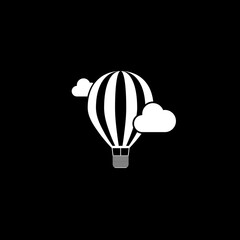 Naklejka premium Hot air balloon icon isolated on dark background