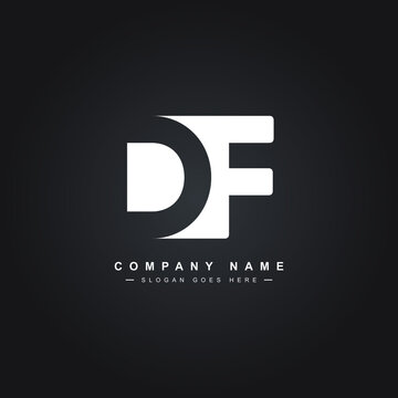 Df logo design vector • wall stickers background, element, techno |  myloview.com