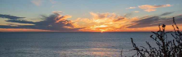 Sunset over pacific ocean in Rancho Palos Verdes