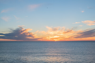 Sunset over pacific ocean in Rancho Palos Verdes