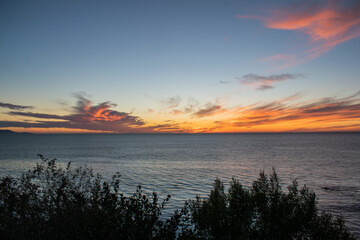 Fototapeta na wymiar Sunset over Pacific Ocean in Rancho Palos Verdes